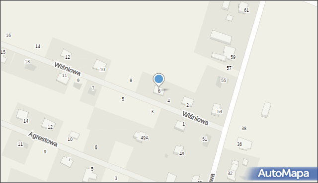 Białuń, Wiśniowa, 6, mapa Białuń