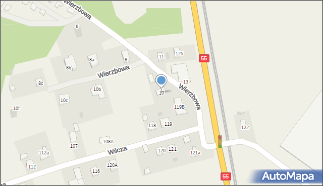 Biały Bór, Wierzbowa, 10, mapa Biały Bór