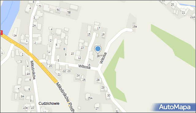 Biały Dunajec, Witosa Wincentego, 18, mapa Biały Dunajec