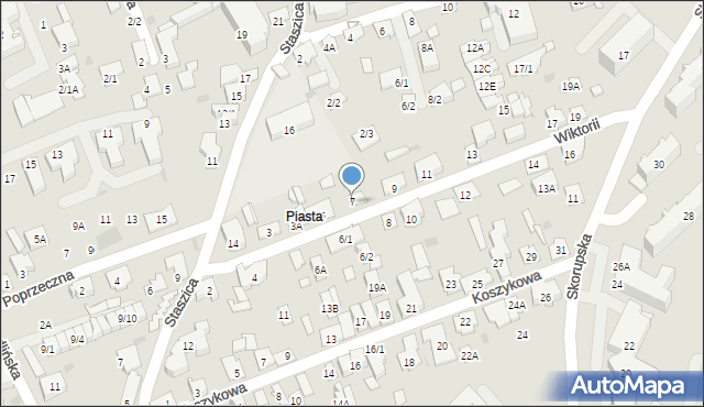 Białystok, Wiktorii, 7, mapa Białegostoku