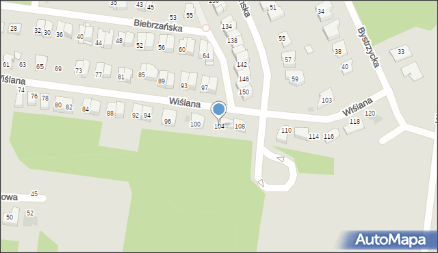 Białystok, Wiślana, 104, mapa Białegostoku