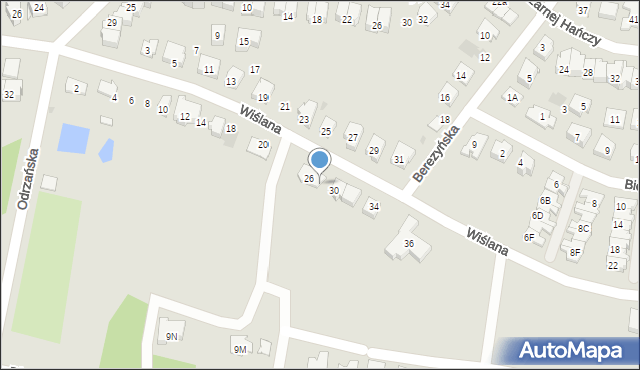 Białystok, Wiślana, 28, mapa Białegostoku