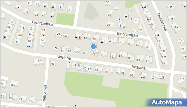 Białystok, Wiślana, 73, mapa Białegostoku