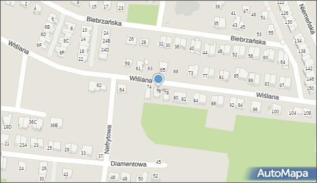Białystok, Wiślana, 76, mapa Białegostoku