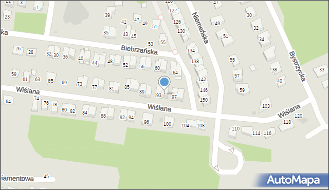 Białystok, Wiślana, 95, mapa Białegostoku