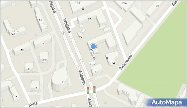 Białystok, Wiejska, 73, mapa Białegostoku