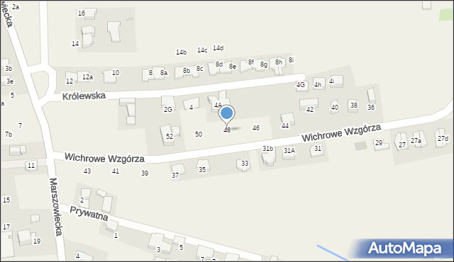 Bibice, Wichrowe Wzgórza, 48, mapa Bibice