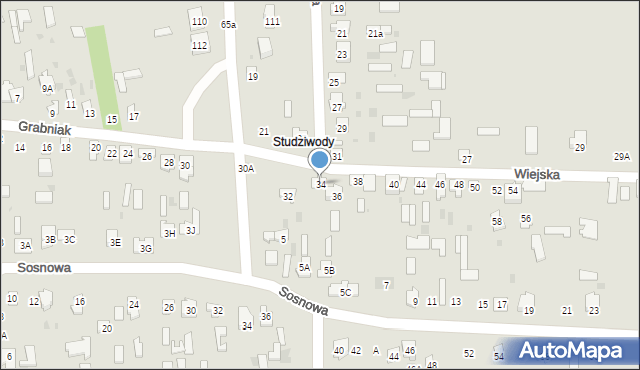 Bielsk Podlaski, Wiejska, 34, mapa Bielsk Podlaski