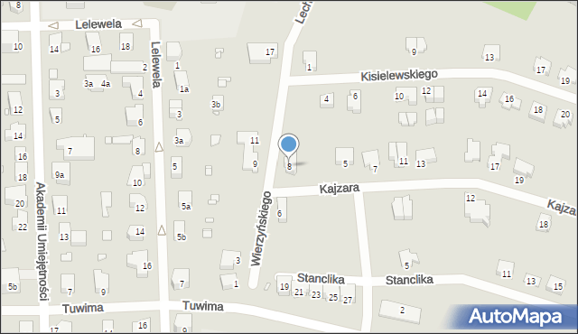 Bielsko-Biała, Wierzyńskiego Kazimierza, 8, mapa Bielsko-Białej