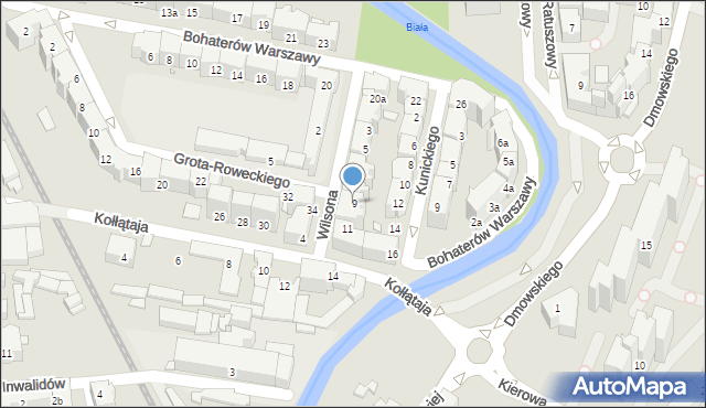 Bielsko-Biała, Wilsona Thomasa Woodrowa, 9, mapa Bielsko-Białej