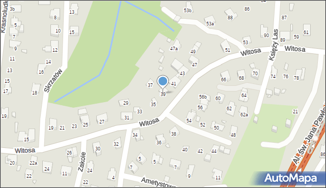 Bielsko-Biała, Witosa Wincentego, 39, mapa Bielsko-Białej