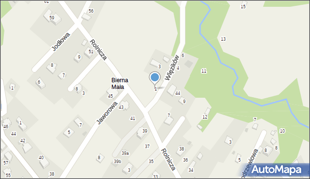 Bierna, Więzików, 1, mapa Bierna