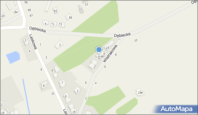 Biernatki, Wiatrakowa, 11, mapa Biernatki