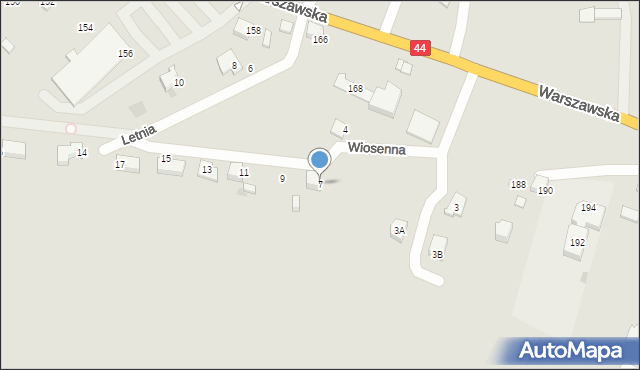 Bieruń, Wiosenna, 7, mapa Bieruń