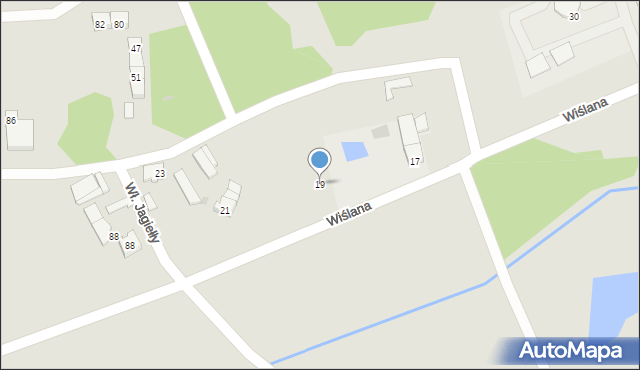 Bieruń, Wiślana, 19, mapa Bieruń