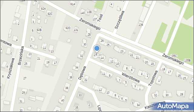 Bilcza, Wierzbowa, 16, mapa Bilcza