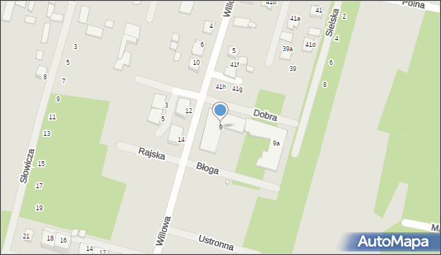 Biłgoraj, Willowa, 9, mapa Biłgoraj