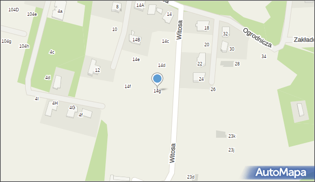 Biskupice, Witosa Wincentego, 14g, mapa Biskupice