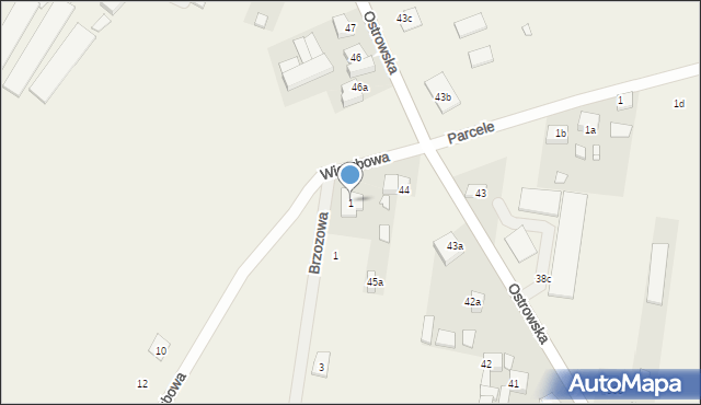 Biskupice Ołoboczne, Wierzbowa, 1, mapa Biskupice Ołoboczne