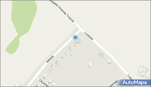 Biskupiec, Witosa Wincentego, 3, mapa Biskupiec