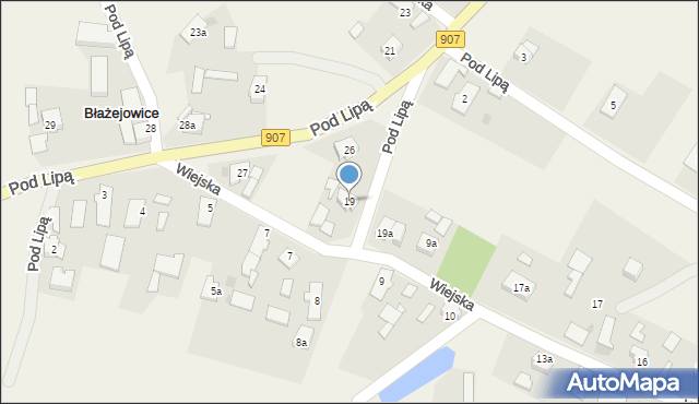 Błażejowice, Wiejska, 19, mapa Błażejowice