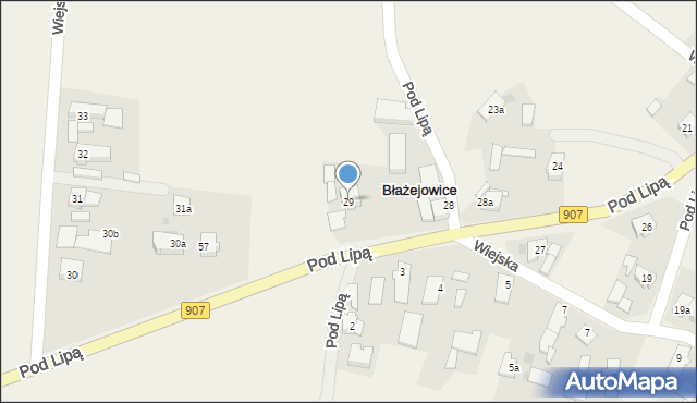 Błażejowice, Wiejska, 29, mapa Błażejowice