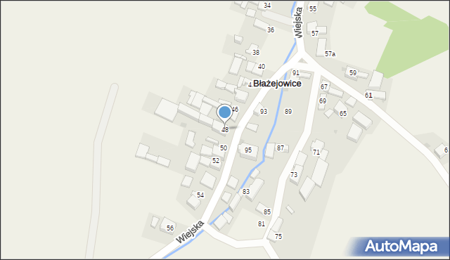 Błażejowice, Wiejska, 48, mapa Błażejowice