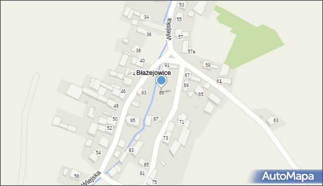 Błażejowice, Wiejska, 89, mapa Błażejowice
