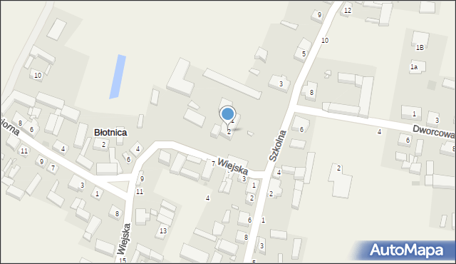 Błotnica, Wiejska, 2, mapa Błotnica