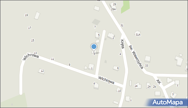 Bobowa, Wichrowa, 3, mapa Bobowa