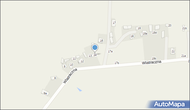 Bobrowniki, Wiatraczna, 14, mapa Bobrowniki