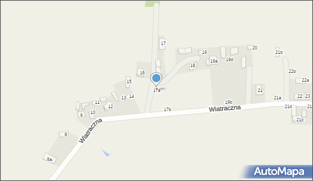Bobrowniki, Wiatraczna, 17a, mapa Bobrowniki
