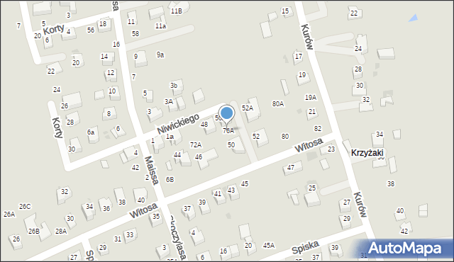 Bochnia, Witosa Wincentego, 76A, mapa Bochni