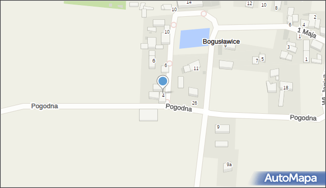 Bogusławice, Wiosenna, 4, mapa Bogusławice
