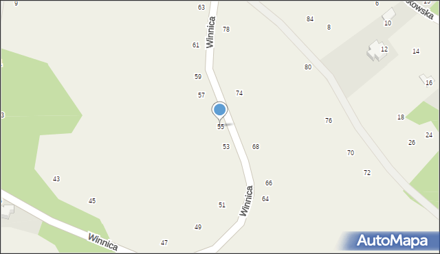 Bolechowice, Winnica, 55, mapa Bolechowice
