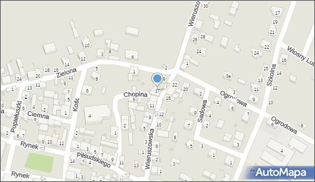 Bolesławiec, Wieruszowska, 17, mapa Bolesławca