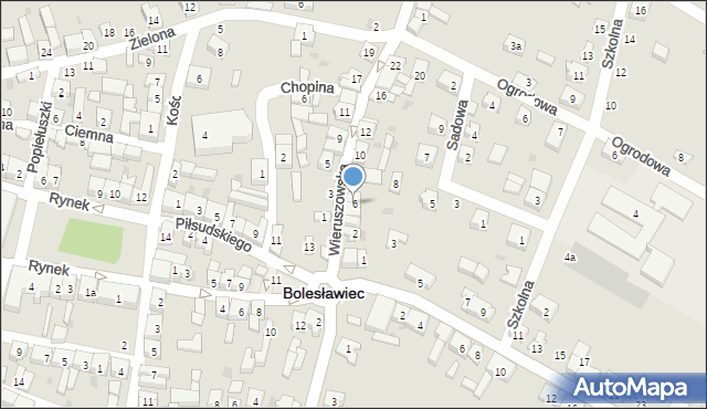 Bolesławiec, Wieruszowska, 6, mapa Bolesławca