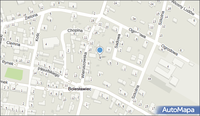 Bolesławiec, Wieruszowska, 8, mapa Bolesławca