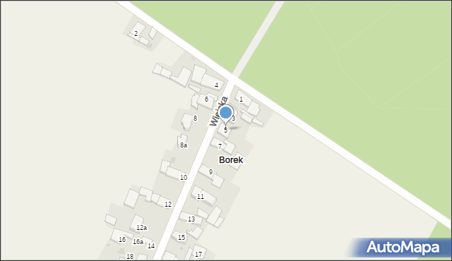 Borek, Wiejska, 5, mapa Borek