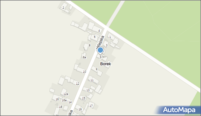 Borek, Wiejska, 7, mapa Borek