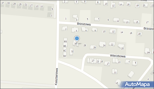 Borkowo, Wierzbowa, 30A, mapa Borkowo