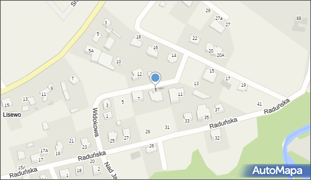 Borkowo, Widokowa, 9, mapa Borkowo