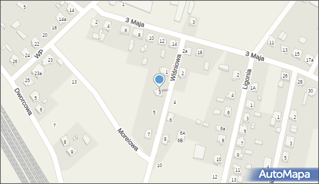 Boronów, Wiśniowa, 3, mapa Boronów