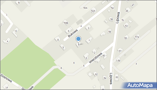 Borowa, Wierzbowa, 3, mapa Borowa