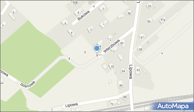 Borowa, Wierzbowa, 5, mapa Borowa