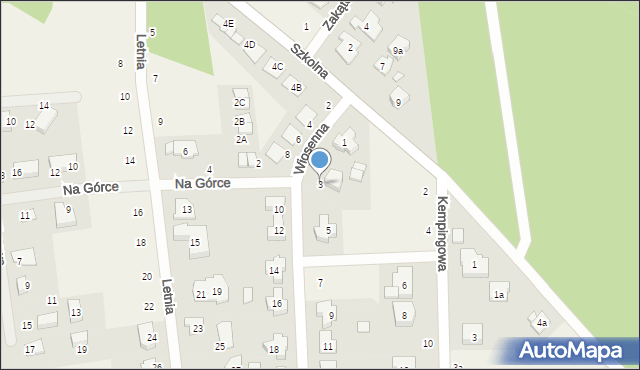 Borówiec, Wiosenna, 3, mapa Borówiec