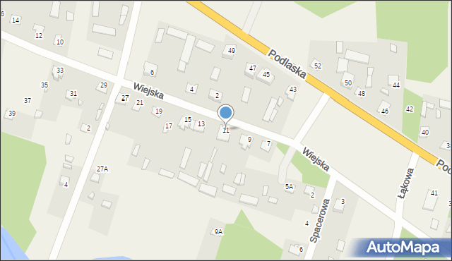 Borzychy, Wiejska, 11, mapa Borzychy