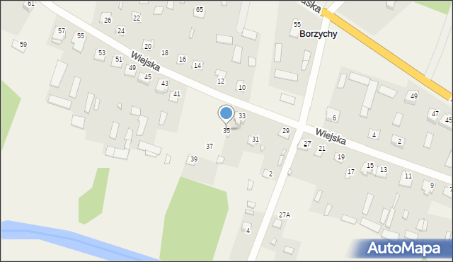 Borzychy, Wiejska, 35, mapa Borzychy