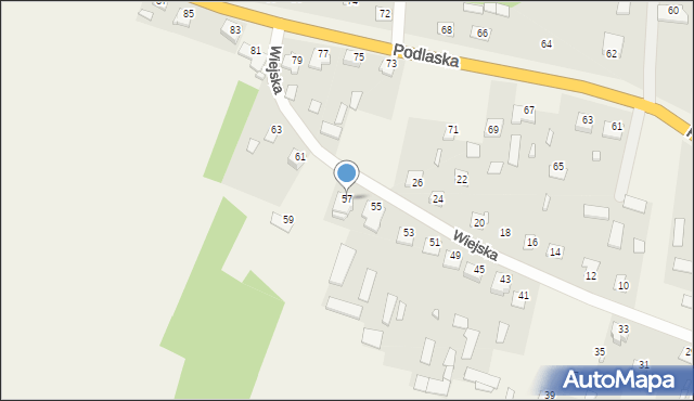 Borzychy, Wiejska, 57, mapa Borzychy