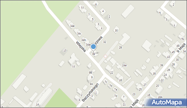 Braniewo, Wiejska, 34, mapa Braniewo